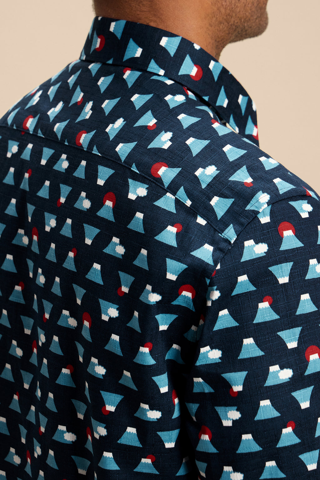Dreams of Fuji shirt, back collar detail
