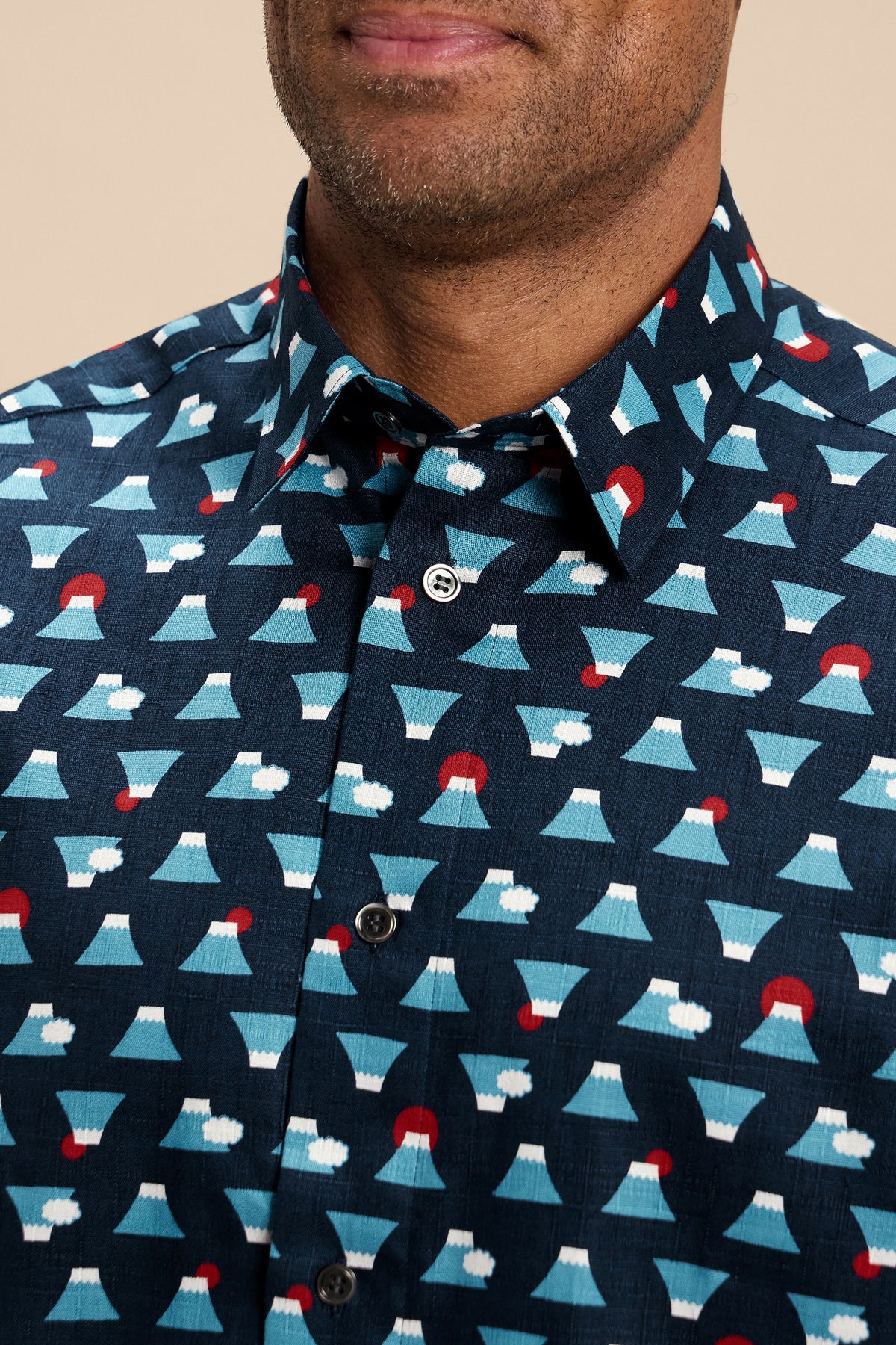 Dreams of Fuji shirt, collar detail