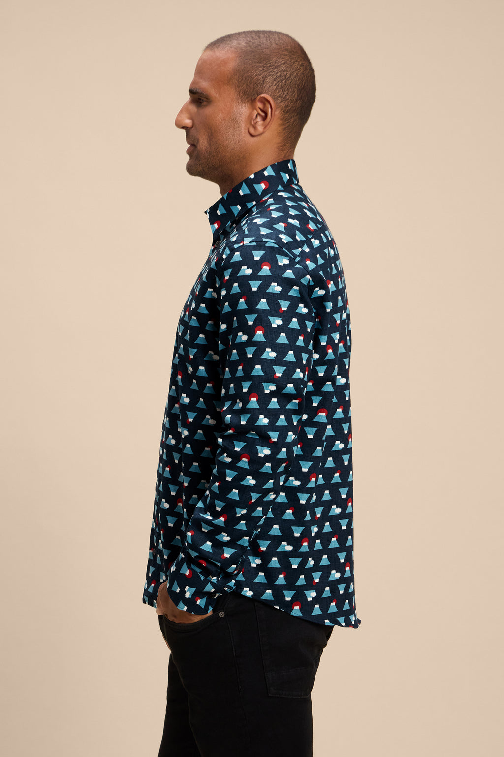 Dreams of Fuji shirt, side on model