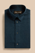 Kasumi Grid Indigo shirt, flat lay