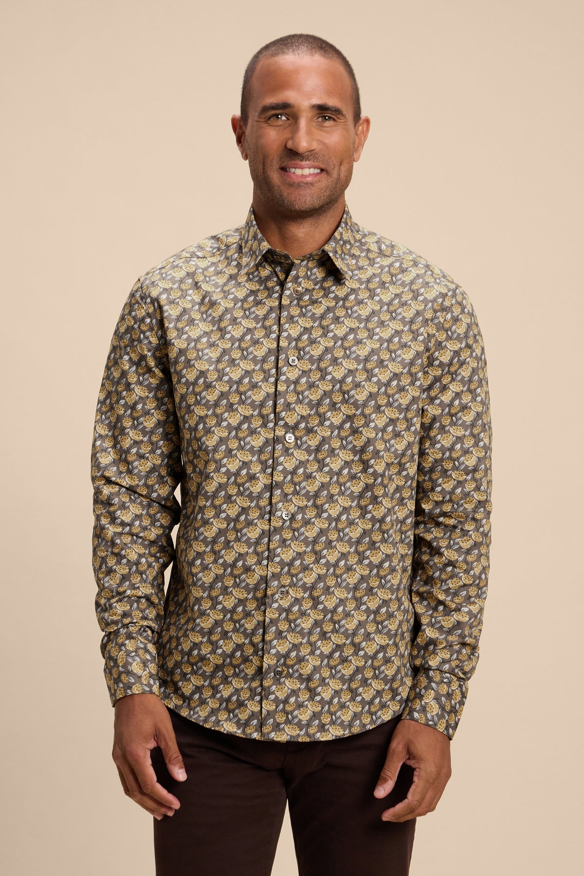 Lotus shirt, front on model