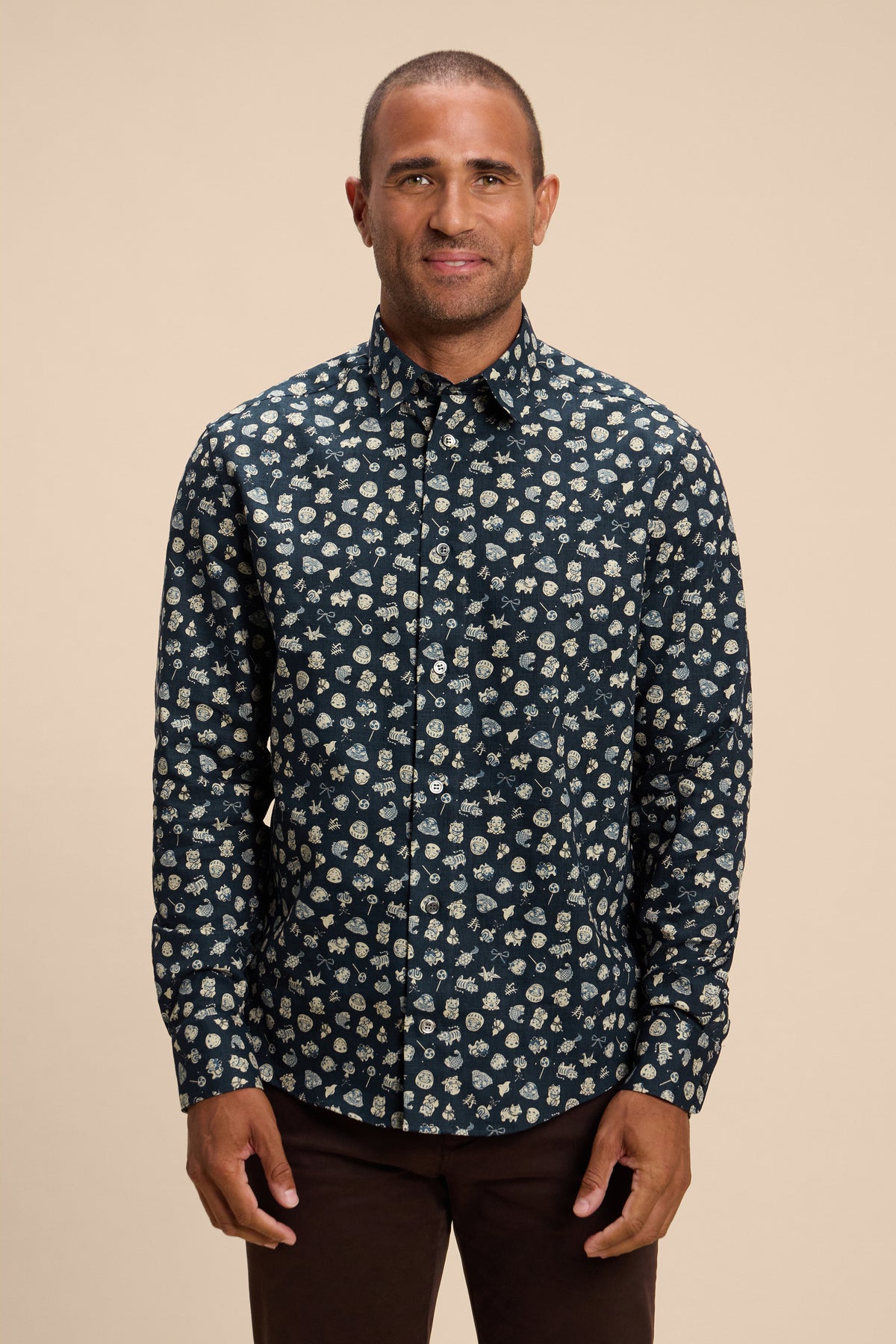 Lucky Icons shirt, front on model