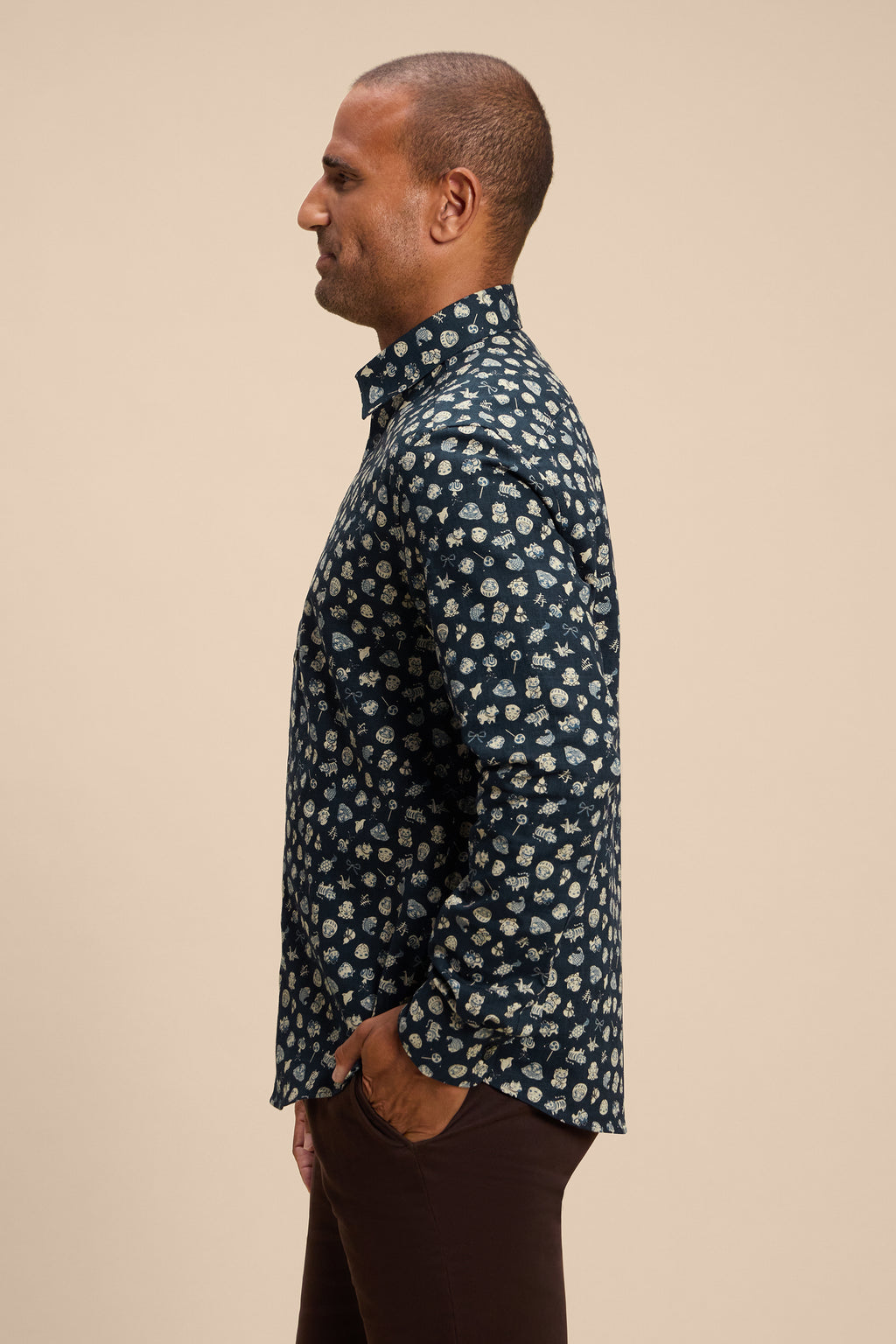 Lucky Icons shirt, side on model