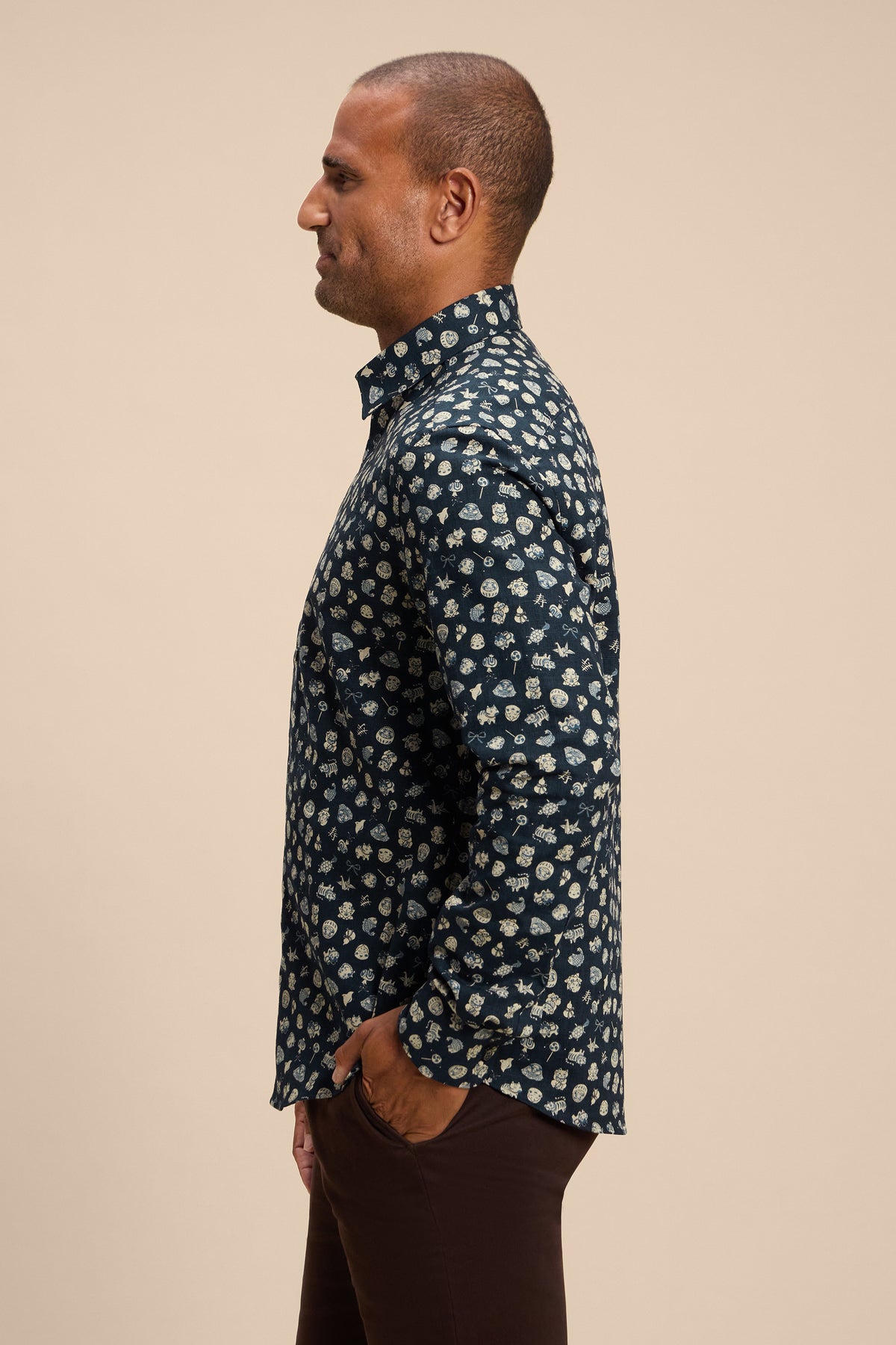 Lucky Icons shirt, side on model