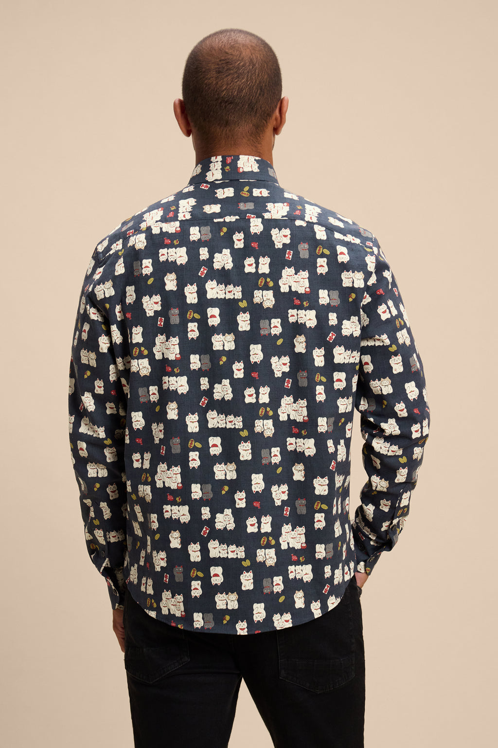 Maneki Neko shirt, back on model